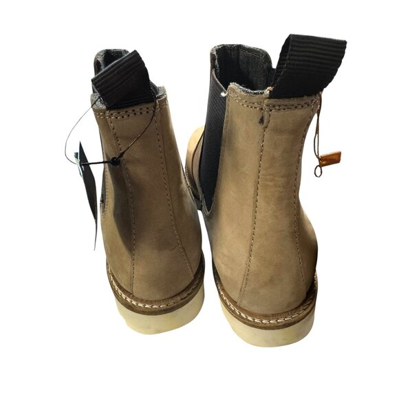 Women's Alpine Design Tan Leather Chelsea Boots With White Sole & Black Elastic - Picture 7 of 9